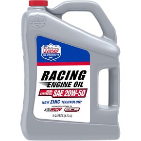 Lucas Oil 10378 SAE 20W-50 Semi-Synthetic Racing Motor Oil - 5 Quart