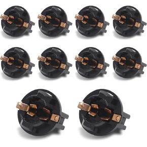 T10 194 Car Dash Instrument LED Light Bulbs Base,Twist Lock Socket for License Plate Reading Light, Plug and Play Connection Fastening Bulb Accessories, Universal for Cars (Black)