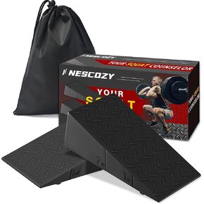 Squat Wedge Block Slant Board: for Squats Heel Elevated Wedges for Weightlifting Knees Over Toes Portable Squat Assist Equipment for Home Gym Squat Deep Improve Stability and Strength
