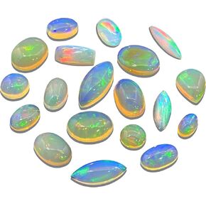 Natural AAA+ Ethiopian Opal Gemstone Cabochons – Multi-Color Fire, Perfect for DIY & Jewelry Making, Various Sizes & Quantities