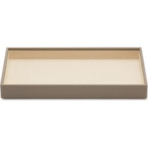 Wolf 1.5" Vault Standard Tray, Grey - Stackable - Vegan Leather Exterior + Anti-Tarnish LusterLoc Lining - Prevents Jewelry Discoloration + Tarnishing