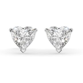 14K Solid Gold Lab Grown Moissanite Diamond Heart Shape Solitaire Stud Earrings | 1.0 or 2.50 CTW | Screw Back or Push Back Posts | Made in USA | By Adora Fine Jewelry