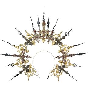 أغطية رأس من COSDREAMER Mary Halo Crown بسحاب مدبب وربطة عنق هالو تاج Sunburst Goddess للرأس in Kuwait
