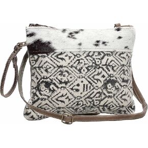 Myra Bag Dual Strap Cotton & Cowhide Bag S-1147