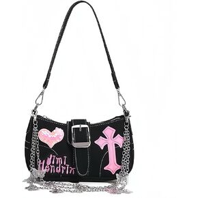 Punk Bag, Sourpuss Gothic Tote Purse Y2K Cool Style Trendy Women Shoulder Bags Rock Fashion Girls Handbag