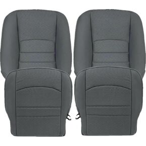 GXARTS Driver and Passenger Side Bottom Lower and Top Lean Back Replacement Cloth Seat Cover Gray Fit for Dodge Ram 1500 2500 2013 2014 2015 2017 2018