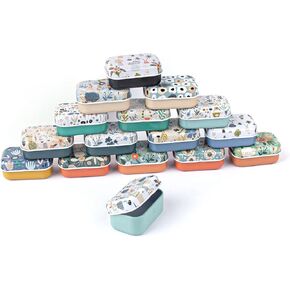 Framendino, 10 Pack Mini Rectangular Tin Trinket Coin Box Jewelry Storage with Lid for Home Kitchen Decoration