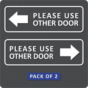 SHOP A THING - Please Use Other Door Sticker - Vinyl Decal for Restaurants - Waterproof Decal for Office Door- Sliding Window Decal for Store - SAT 11