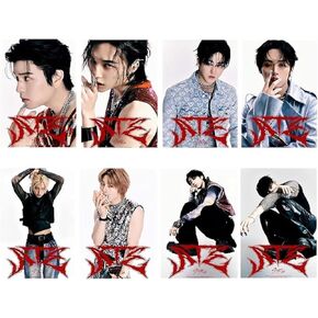 MeiYiYou 8PCS Stray-k Posters,2024-2025 Stray-k ATE Album Poster Wall Painting,Stray-k Photos Art for Birthday Party Decoration(Black)