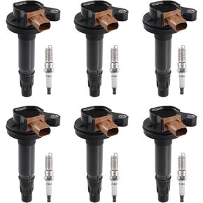 X AUTOHAUX 1 Set Ignition Coils Pack No.BL3Z-12029-C for Expedition V6 3.5L 2015-2017 Gray Metal