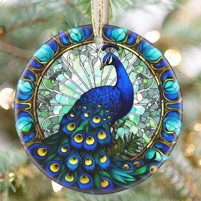 Christmas Ornaments, FOKEZIAH Beautiful 3.5" Blue Moonlight Ornament, Moonlight Christmas Decorations, Christmas Tree Decorations, Christmas Tree Ornaments, Holiday Ornaments, Gifts for Christmas