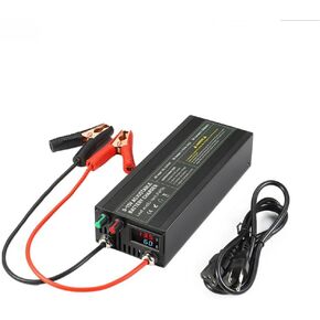 60A 12V Battery Charger, Rechargeable Battery Maintainer Portable Car Battery Charger Compatible with LiFePO4 Battery or Li-ion Battery, 0-15V Adjustable Current and Voltage