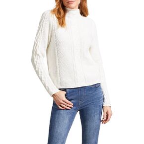 Tribal Women's Cotton Funnel Neck Multi Stitch Yarn Patch Work Sweater with Special Wash