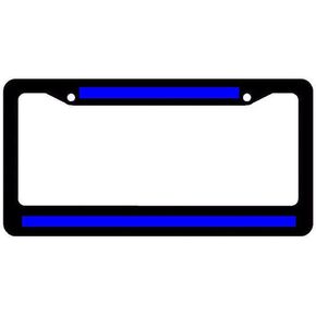 BIN SHANG Reflective Thin Blue Line Support Police Black License Plate Frame Top N Bottom