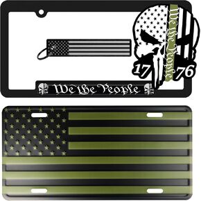 Our Future Nation We The People Military Tribute License Plate, Frame, Key Tag & Sticker Combo