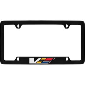 License Frame Inc. Cadillac V-Series Black Coated Metal Bottom Engraved License Plate Frame Holder