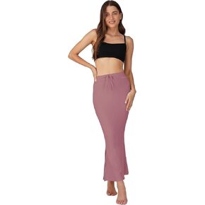 Saree Shapewear Petticoat for Women, Skirts,Shape Wear Sari Silhouette With Adjustable Drawstring and Side Slit
