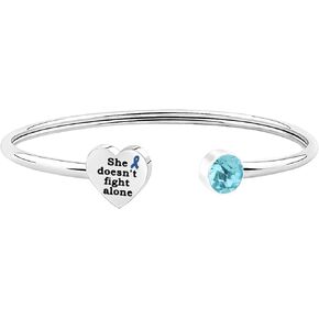BNQL Colon Cancer Awareness Bracelets Gifts Colon Cancer Gifts for Cancer Survivors Bracelet She Doesn't Fight Alone Bracelet
