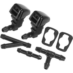 Motoforti Front Windshield Washer Nozzles Fit for Ford F250 F350 with Hose Connector - Pack of 7 Black Long-lasting