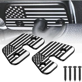 Upgraded Aluminum Alloy Sun Visor Repair Kit for Jeep,American Flag Sun Visor Clips Compatible with Jeep Wrangler JK 2018, JL 2018-2023, 2020-2023 Gladiator, Used for Repairs Vehicle Sagging Sun Visor