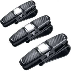 3 Pcs Car Glasses Holders for Car Sun Visor, Car Sunglasses Eyeglasses Mount with Ticket Card Clip