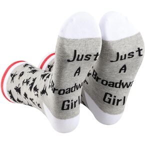 PXTIDY 2 Pairs Just a Broadway Girl Broadway Musical Socks Musical Theatre Sock Musical Theatre Lover Gift