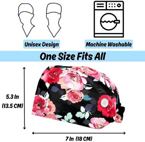 Working Cap Scrub Cap One Size - 2 Pcs in Saudi Arabia