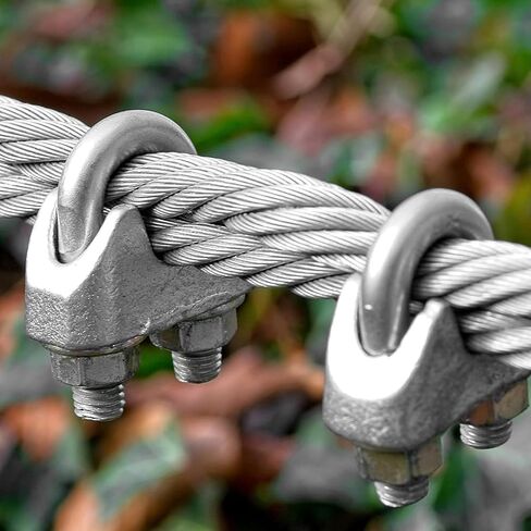 FUNSUEI 20 Pack 3/8 Inch Wire Rope Clamp, Heavy Duty Wire Rope Clip, M10 Stainless Steel Wire Cable Clamp in Kuwait