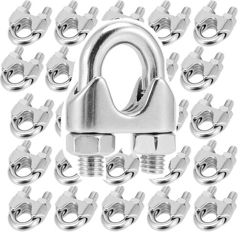 FUNSUEI 20 Pack 3/8 Inch Wire Rope Clamp, Heavy Duty Wire Rope Clip, M10 Stainless Steel Wire Cable Clamp in Kuwait