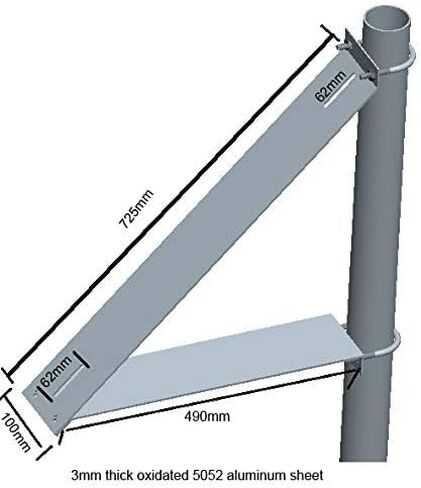 مجموعة تركيب عمود اللوحة الشمسية، دعامات تثبيت على الحائط بذراع واحدة تدعم الألواح الشمسية من 5 وات إلى 50 وات in Kuwait