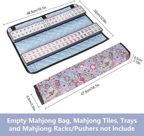 ZGME Blue Printed Soft Bag Set for American Mahjong,Ma Jong Set carry bag - Empty Mah-Jongg Bag Only in Saudi Arabia