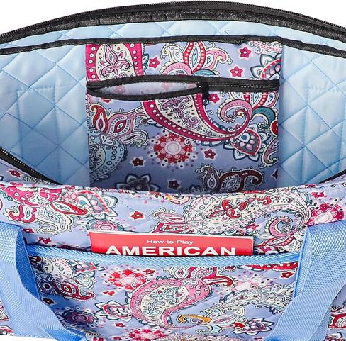 ZGME Blue Printed Soft Bag Set for American Mahjong,Ma Jong Set carry bag - Empty Mah-Jongg Bag Only in Saudi Arabia