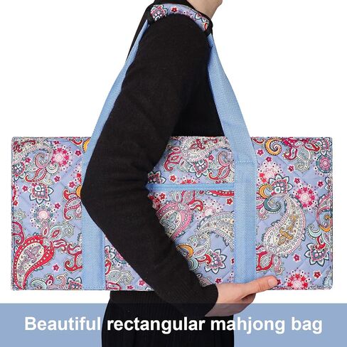 ZGME Blue Printed Soft Bag Set for American Mahjong,Ma Jong Set carry bag - Empty Mah-Jongg Bag Only in Saudi Arabia