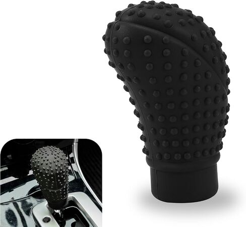 UGSHY 1 PC Car Gear Shift Knob Cover, Silicone Non-Slip Wear-Resistant Massage Particle Comfortable Grip, Flexible Anti-Scratch Shift Cover, Universal Automatic/Manual Transmission Cars (Black) in Saudi Arabia
