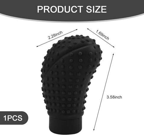 UGSHY 1 PC Car Gear Shift Knob Cover, Silicone Non-Slip Wear-Resistant Massage Particle Comfortable Grip, Flexible Anti-Scratch Shift Cover, Universal Automatic/Manual Transmission Cars (Black) in Saudi Arabia