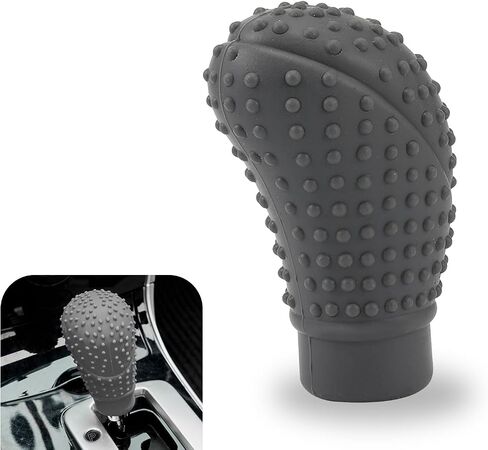 UGSHY 1 PC Car Gear Shift Knob Cover, Silicone Non-Slip Wear-Resistant Massage Particle Comfortable Grip, Flexible Anti-Scratch Shift Cover, Universal Automatic/Manual Transmission Cars (Black) in Saudi Arabia