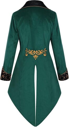 GRAJTCIN Men's Steampunk Jacket Renaissance Vintage Tailcoat Medieval Gothic Victorian Velvet Embroidery Frock Coat in Saudi Arabia