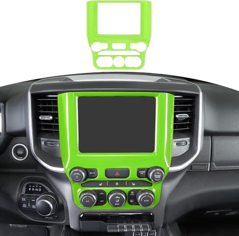 RT-TCZ for RAM Green Dash Trim AC Control Panel Cover for Dodge RAM 2018 up Green Interior Accessories in Saudi Arabia