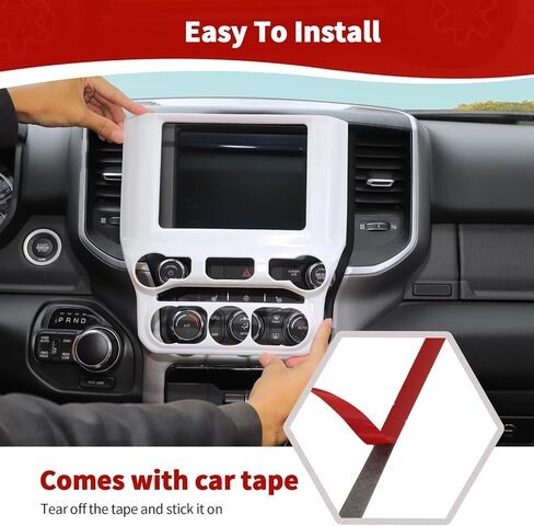 RT-TCZ for RAM Green Dash Trim AC Control Panel Cover for Dodge RAM 2018 up Green Interior Accessories in Saudi Arabia