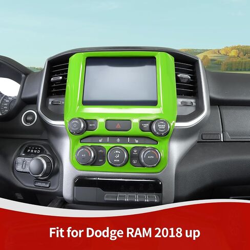 RT-TCZ for RAM Green Dash Trim AC Control Panel Cover for Dodge RAM 2018 up Green Interior Accessories in Saudi Arabia