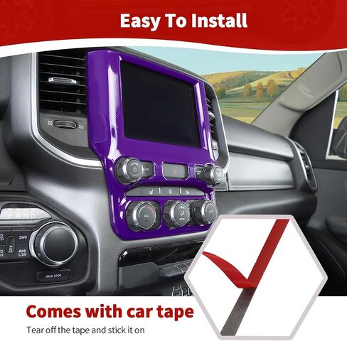 RT-TCZ لـ RAM Green Dash Trim غطاء لوحة التحكم AC لـ Dodge RAM 2018 حتى الملحقات الداخلية الخضراء in Saudi Arabia