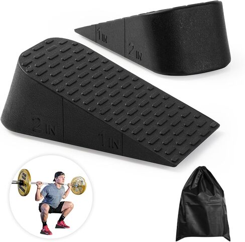 Squat Wedge Block Slant Board: for Squats Heel Elevated Wedges for Weightlifting Knees Over Toes Portable Squat Assist Equipment for Home Gym Squat Deep Improve Stability and Strength in Saudi Arabia