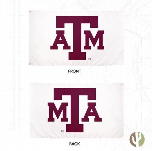 لافتات علم جامعة صبار الصحراء تكساس إيه آند إم Aggies TAMU 100% بوليستر للاستخدام الداخلي والخارجي 3 × 5 أقدام (النمط 3) in Saudi Arabia