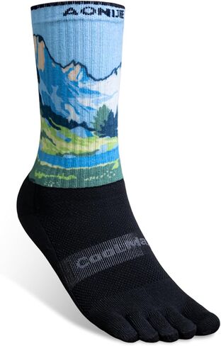 Toe socks Running Athletic Anti-Blister Wicking Cool-max Five Finger Crew Socks Seamless Anti-odor in Kuwait
