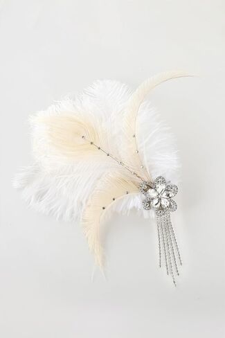 BABEYOND Peacock Fascinator with Rhinestones Roaring 20s Peacock Flapper Fascinator 1920s Peacock Hair Accessories in Saudi Arabia
