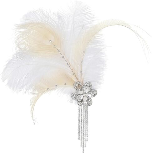 BABEYOND Peacock Fascinator with Rhinestones Roaring 20s Peacock Flapper Fascinator 1920s Peacock Hair Accessories in Saudi Arabia