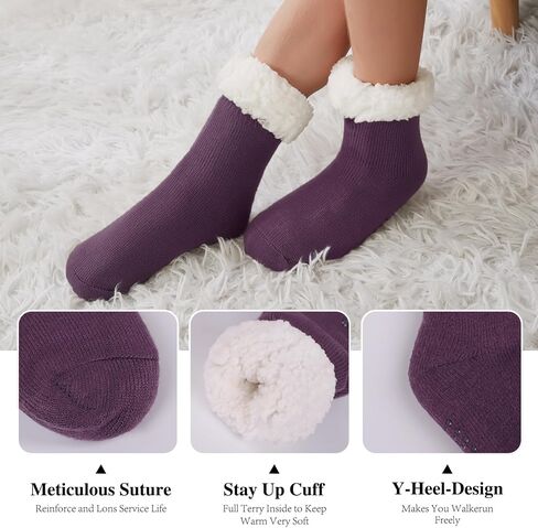 KFUBUO Kids Slipper Socks with Non Skid Bottoms Fleece-Lined Warm Fuzzy Socks in Saudi Arabia