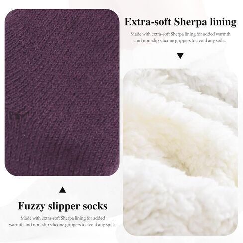 KFUBUO Kids Slipper Socks with Non Skid Bottoms Fleece-Lined Warm Fuzzy Socks in Saudi Arabia