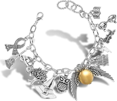 RechicGu Charms Magic Gold Ball Theme Link Chain Bracelet Cuff Bangle Western Cowgirl Fairytal Hat Star Bull Leaf Cactus Gift Jewelry in Kuwait