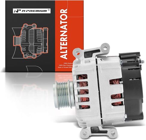A-Premium Alternator Compatible with Audi A4 2013-2016, A5 2013-2014, A6 Quattro 2013-2015, allroad 2013-2016, L4 2.0L, 12V 180Amp CW 6-Groove Clutch Pulley, Replace# 06H903017D, 06H903017K in Saudi Arabia